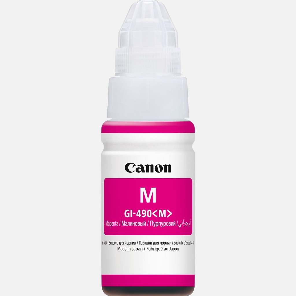 Bouteille D'encre CANON GI-490 Magenta Pour Imprimantes G1400/G2400/G3400