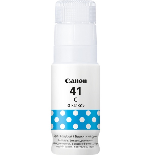 [4543C001AA] Bouteille D'encre CANON GI-41 Cyan 70ml Pour Imprimantes Pixma G1420 G2420 G2460 G3420 G3460