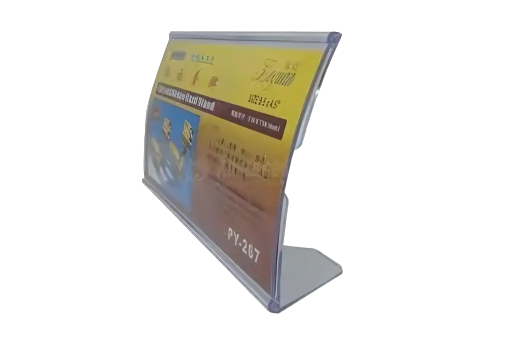 Présentoir de carte courbé PEIYOU Leguan Curved Shape Card Stand en plastique 216 x 114mm