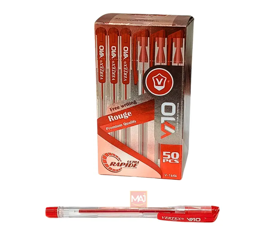 Stylo à Bille VERTEX V10-X7 Rouge