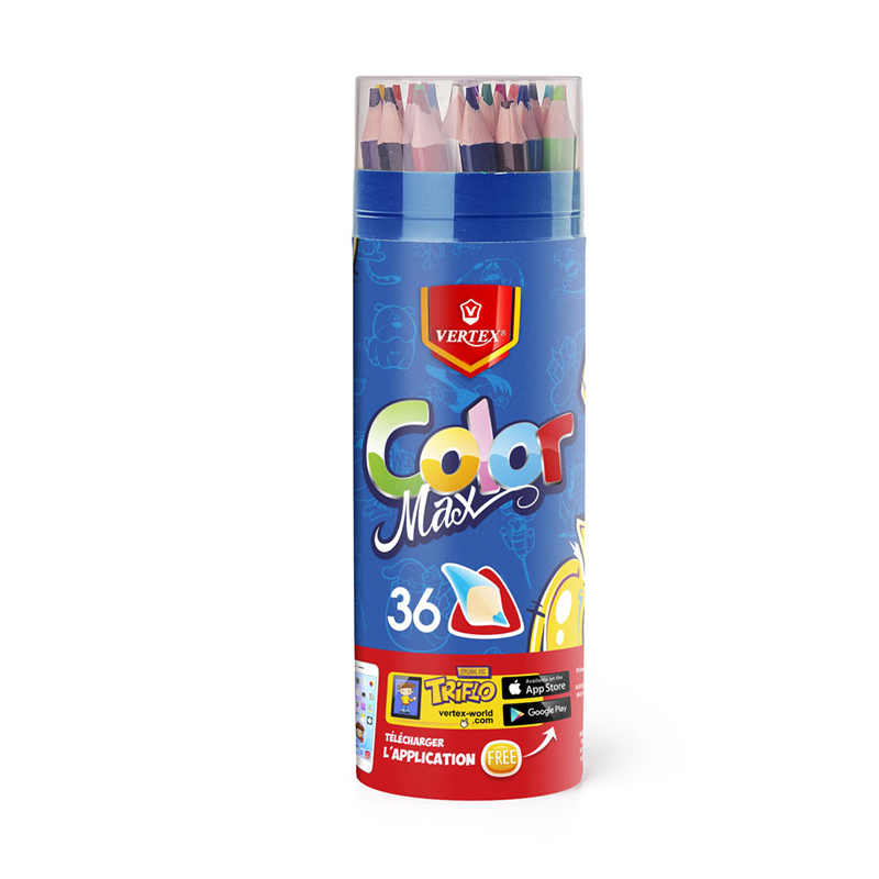 Crayons De Couleur VERTEX Color Max Boite En Tube De 36