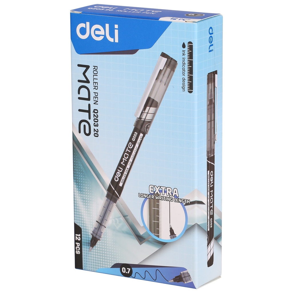 Stylo Roller DELI Mate Noir