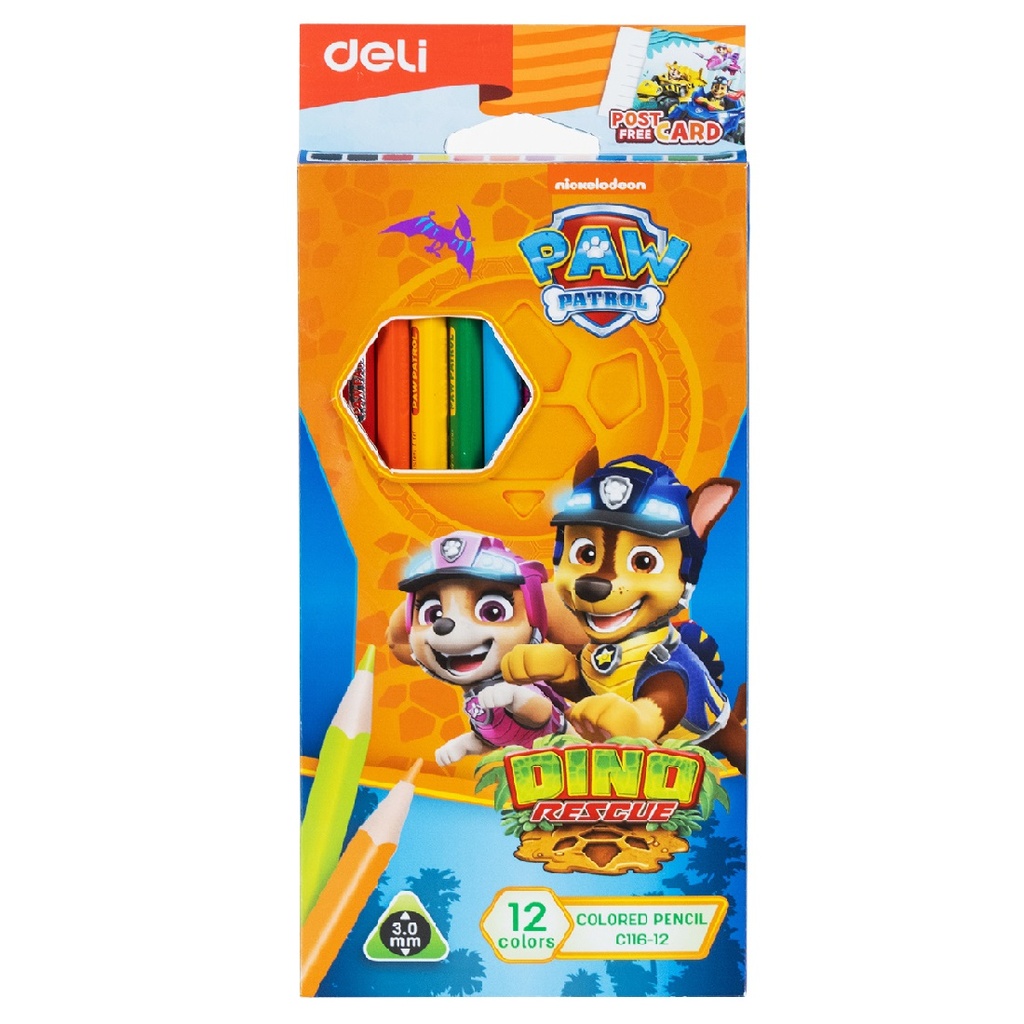 Crayons De Couleur DELI PAW PATROL Boite De 12