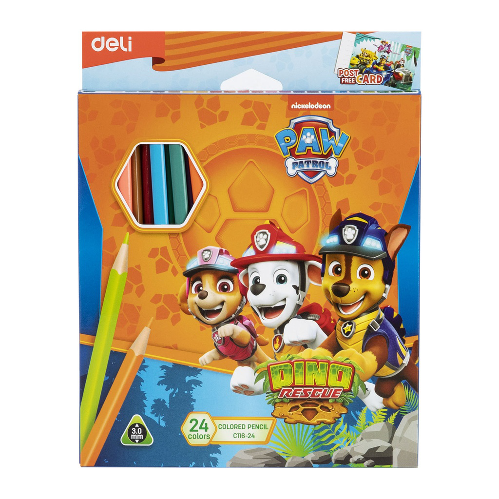 Crayons De Couleur DELI PAW PATROL Boite De 24