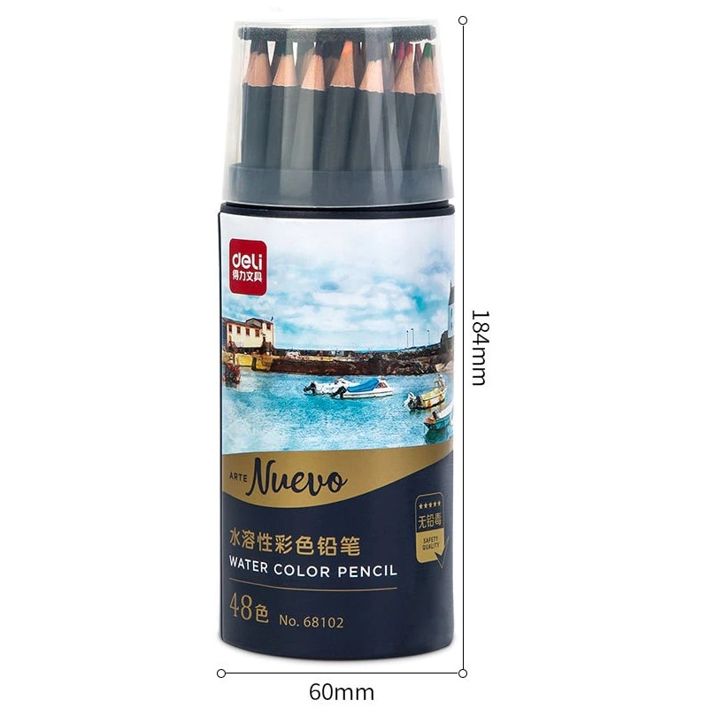 Crayons De Couleur DELI Nuevo Aquarelle Boite De 48