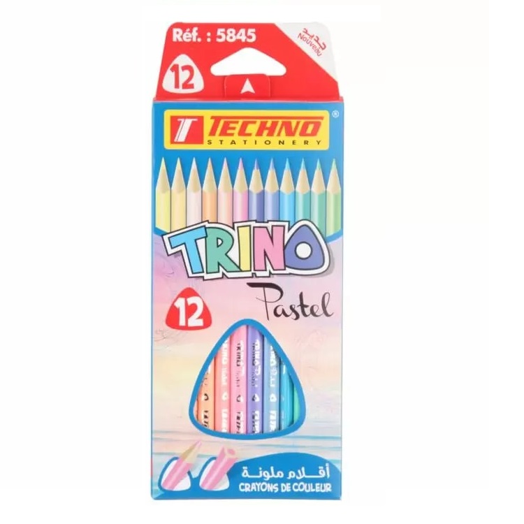 Crayons De Couleur TECHNO Trino Pastel Boite De 12
