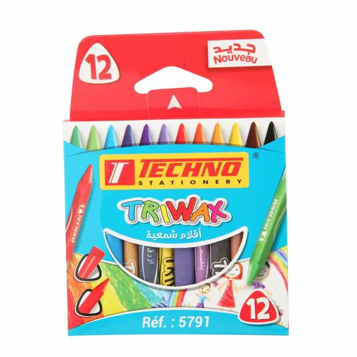 Crayons De Couleur En Cire TECHNO Triwax Boite De Mini 12