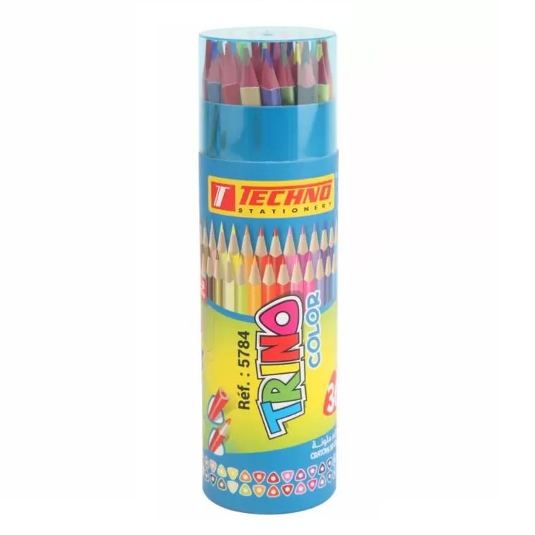 Crayons De Couleur TECHNO Trino Boite En Tube De 36