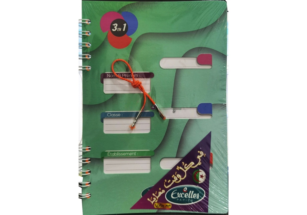 Registre à Spiral EXCELLES 3en1 17x22 210 Pages