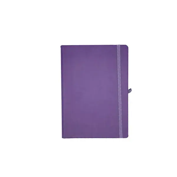 Notebook A5 En PU à Fermeture Elastique Et Boucle Pour Stylo Violet