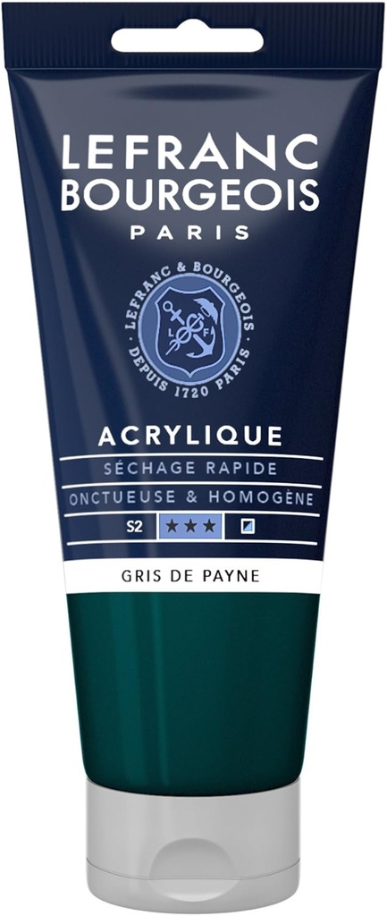 Tube Peinture Acrylique Fine LEFRANC BOURGEOIS 80ml Gris De Payne