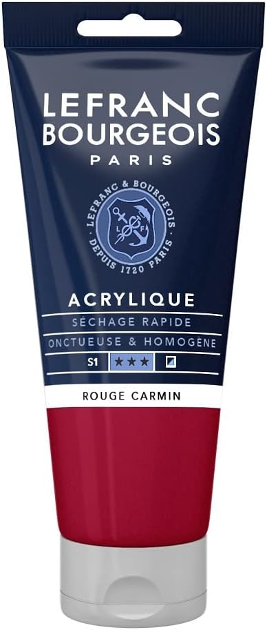 Tube Peinture Acrylique Fine LEFRANC BOURGEOIS 80ml Rouge Carmin