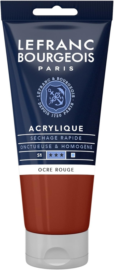 Tube Peinture Acrylique Fine LEFRANC BOURGEOIS 80ml Ocre Rouge