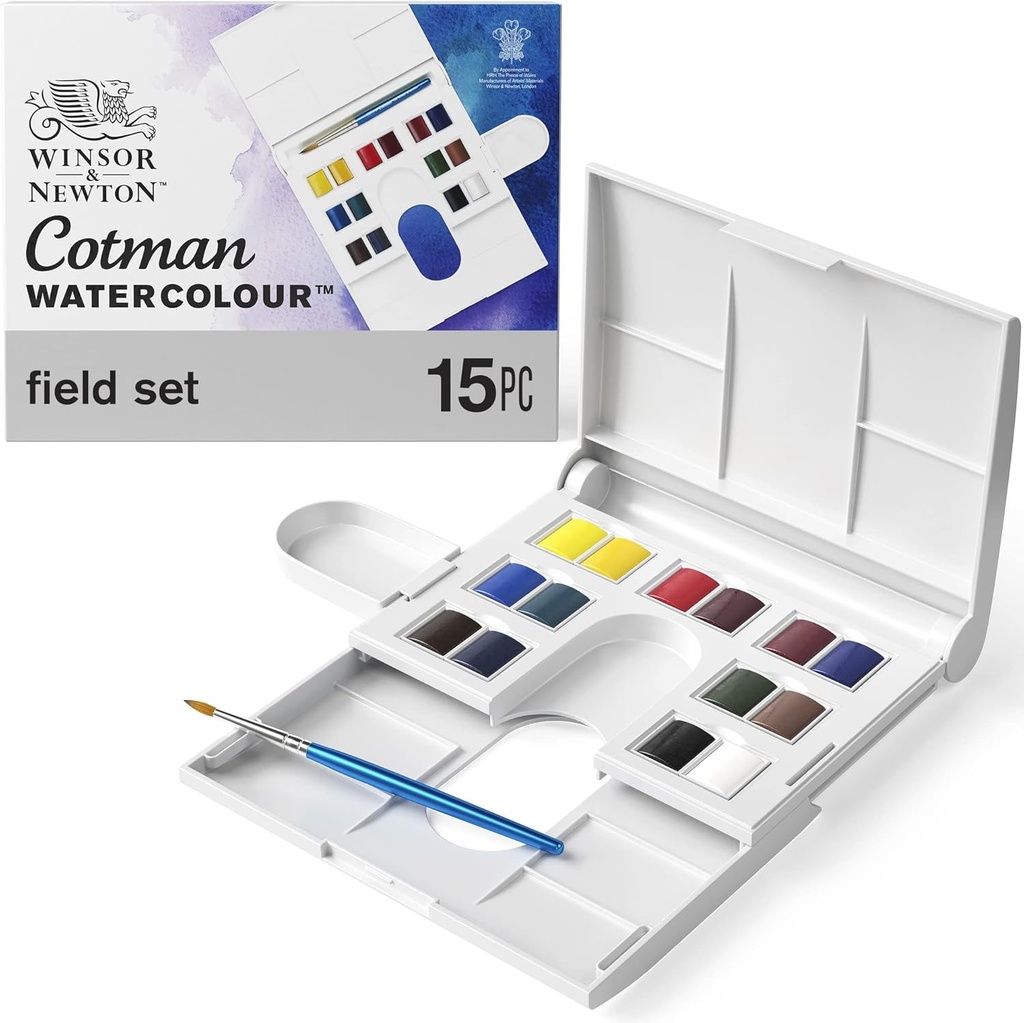 Boîte de 14 Set D'extérieur aquarelle Winsor & Newton Cotman WATERCOLOUR