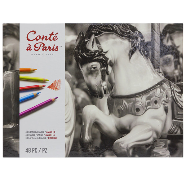 Crayons De Couleur Conté À Paris Pastel Boite Métallique De 48