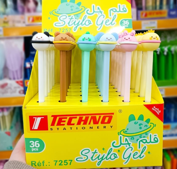 Stylo Gel TECHNO Fantaisie Animaux 0.5mm Multi-couleurs
