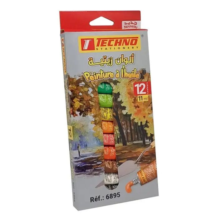 Boite De 12 Tubes De Peinture à L'huile TECHNO Color 12ml