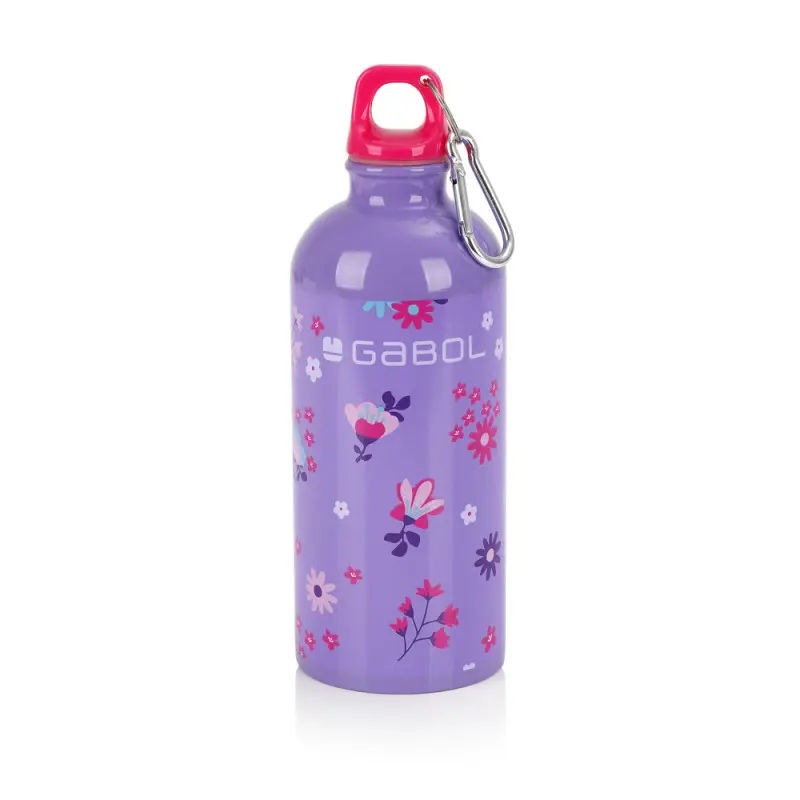 Gourde d'Eau en Acier Inoxydable GABOL 500ml Violet Motif Fleur