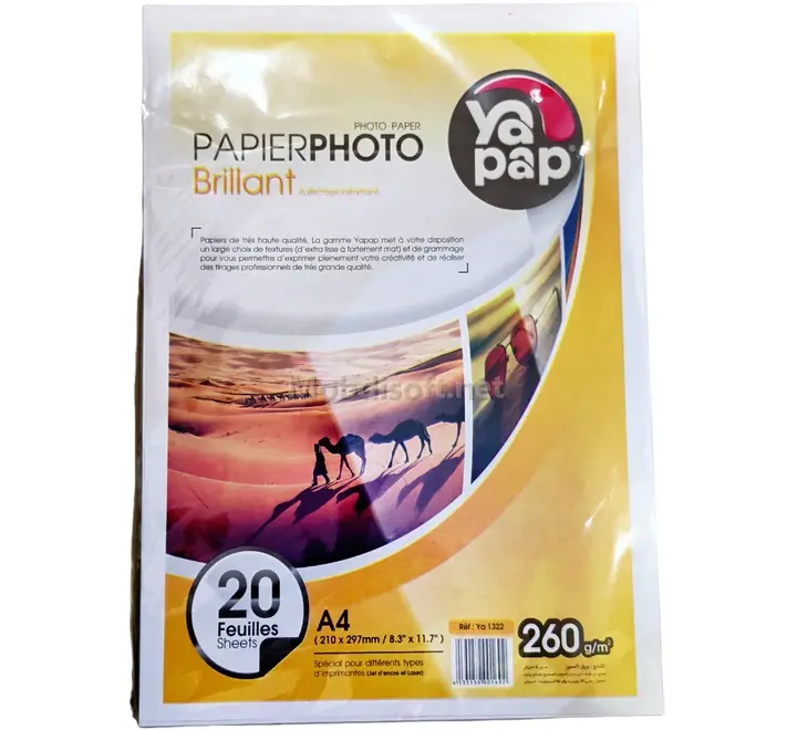 Papier Photo YAPAP Waterproof A4 20 Feuilles