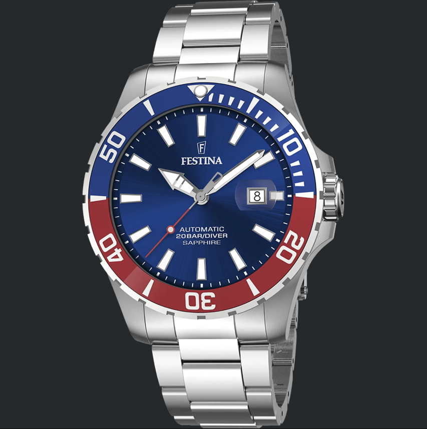 Montre FESTINA AUTOMATIC 20531/5 pour Homme Bracelet en Acier Bleu et Rouge
