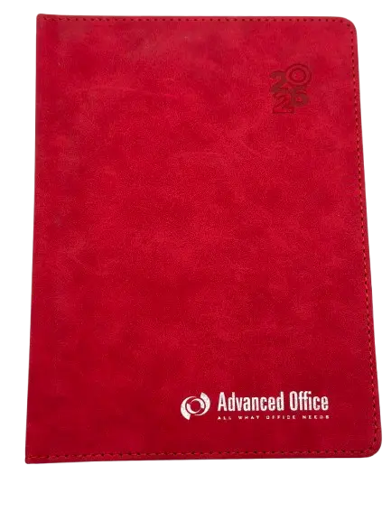 Agenda Journalier SAMBRA A5 2026 Lisse / Faux Daim Rouge 2721-RG