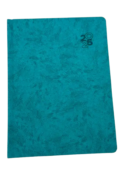 Agenda Journalier SAMBRA A5 2026 Granulée / Effet Froissé Bleu Turquoise  2723-BT