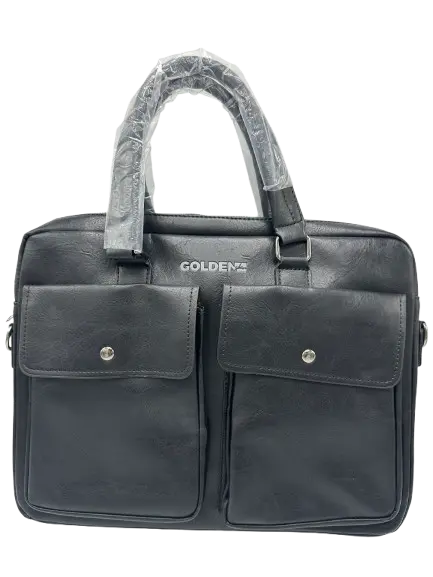 Cartable Porte PC GOLDEN 72712 37x28x7cm en Simili Cuire Noir 