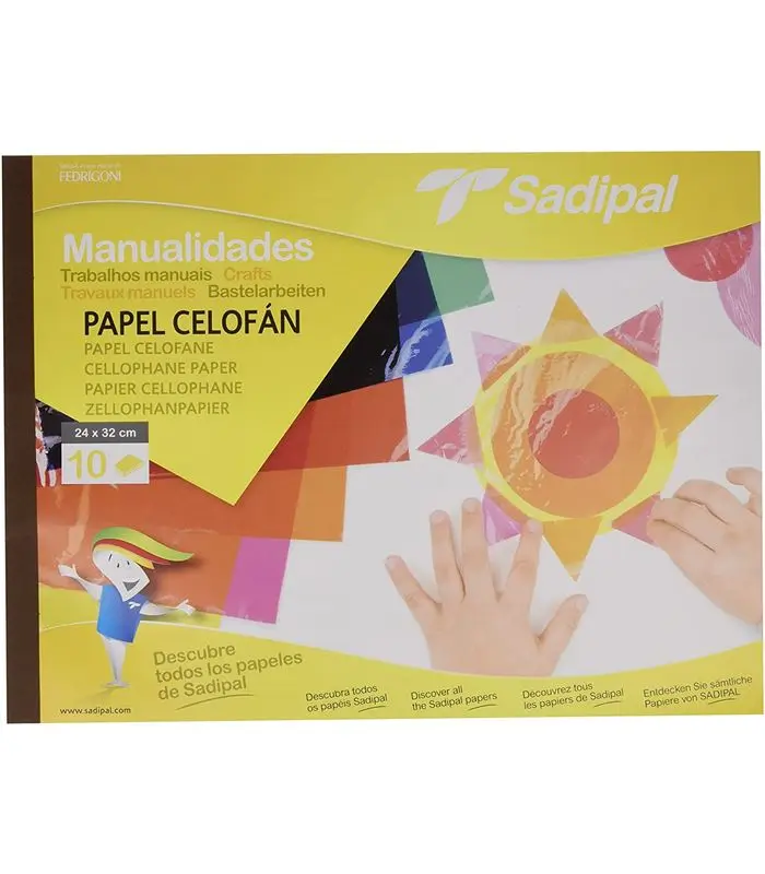 Bloc de Papier SADIPAL Cellophane de 10 Couleurs 