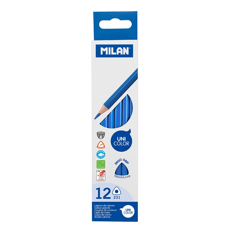 Crayons De Couleur Uni color Bleu Cyan MILAN 231 Boite De 12