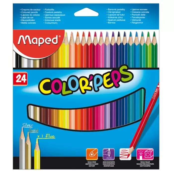 Crayons De Couleur MAPED Color'Peps Boite De 24