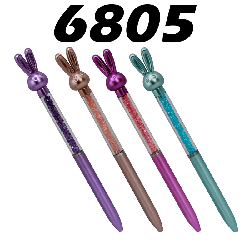 Stylo Fantaisie MOBS/YAMPAP Aipa 6805 one world one dream, Tube écriture Multi-couleurs à perle de simili diamants, Rétractable tête forme lapin