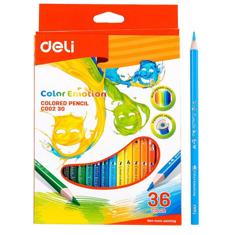 Crayons De Couleur DELI Color Emotion Boite De 36