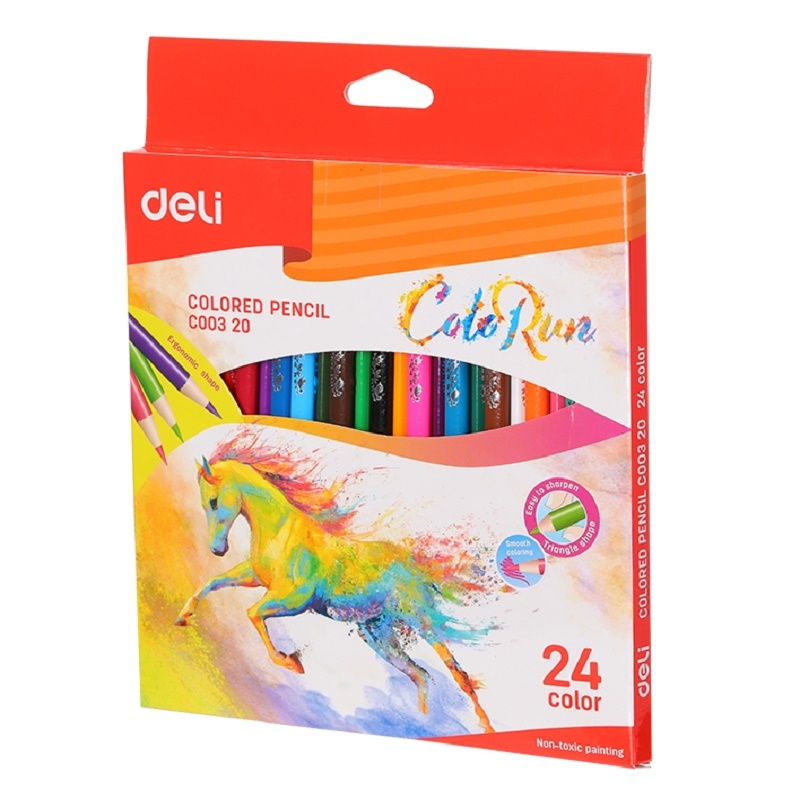 Crayons De Couleur DELI ColoRun Boite De 24