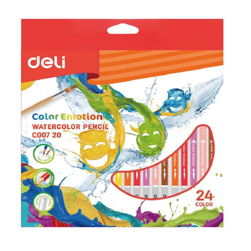 Crayons De Couleur DELI Color Emotion Aquarelle Boite De 24