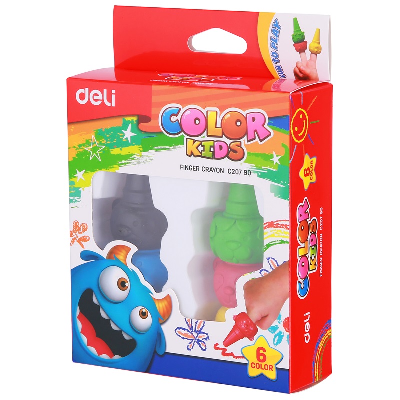 Crayons De Couleur En Cire DELI Color Kids Boite De 06 Mini