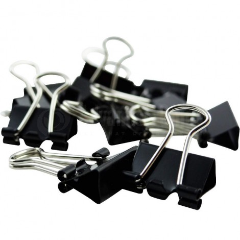 Binder Clips 15mm Noir Boite de 12 Pièces