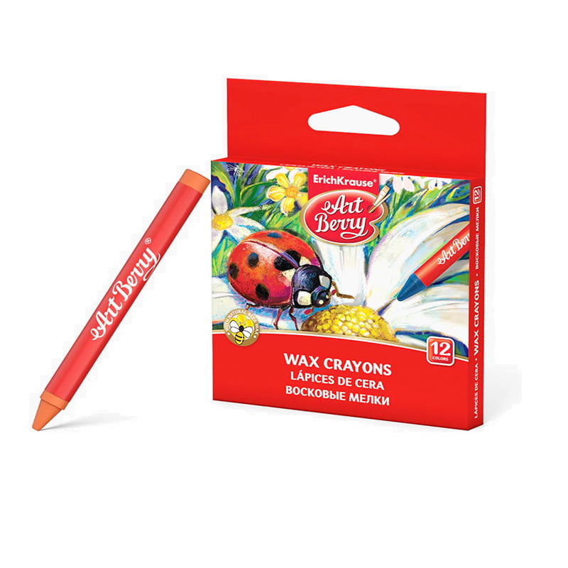 Crayons De Couleur En Cire ERICH KRAUSE Wax ArtBerry Boite De 12 Mini