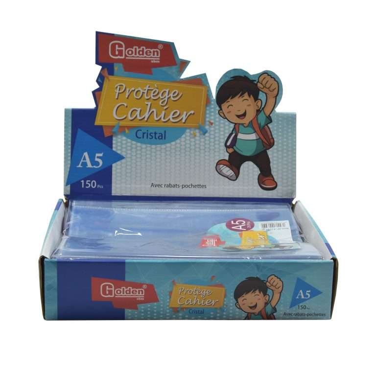 Protège Cahier GOLDEN Cristal A5 PF Transparent