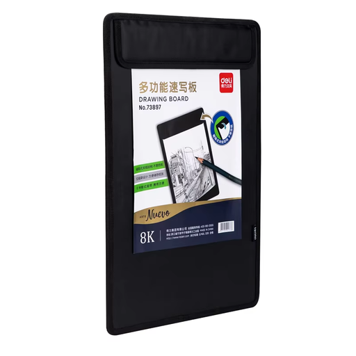 [73897] Planche à Dessin DELI Avec Sangle 8K-40X40X30 cm Noir