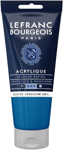 [300361] Tube Peinture Acrylique Fine LEFRANC BOURGEOIS 80ml Bleu De Céruléum