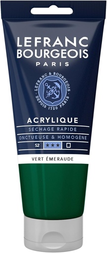 [300470] Tube Peinture Acrylique Fine LEFRANC BOURGEOIS 80ml Vert Émeraude