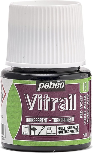 [050019] Flacon PEBEO Vitrail 45ml Violet Rouge